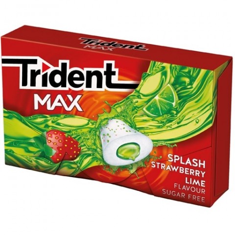 Chicles trident max sabor fresa-lima 16u.
