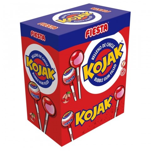 Kojak Fiesta sabor cereza relleno de chicle 100u.